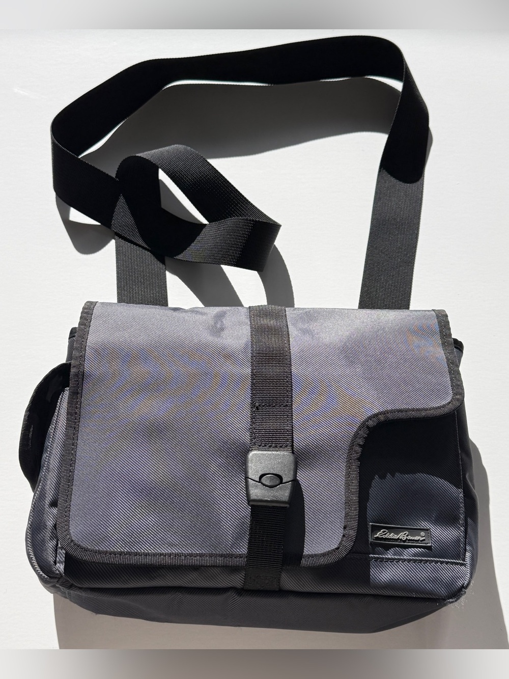 Eddie Bauer Gray and Black Messenger Bag with Shoulder Strap